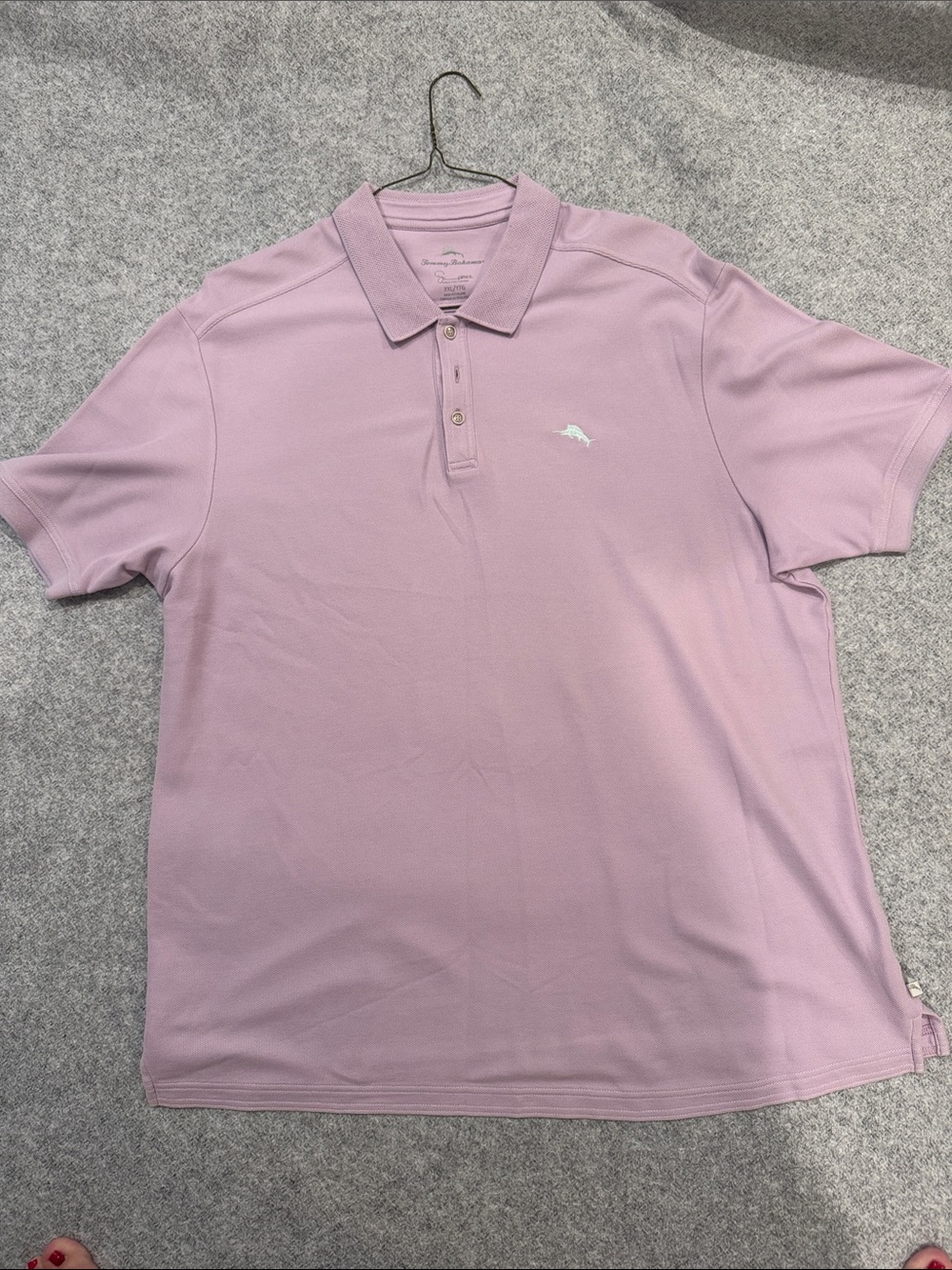 Tommy Bahama Men's Light Mauve Polo Shirt with Embroidered Logo XXL